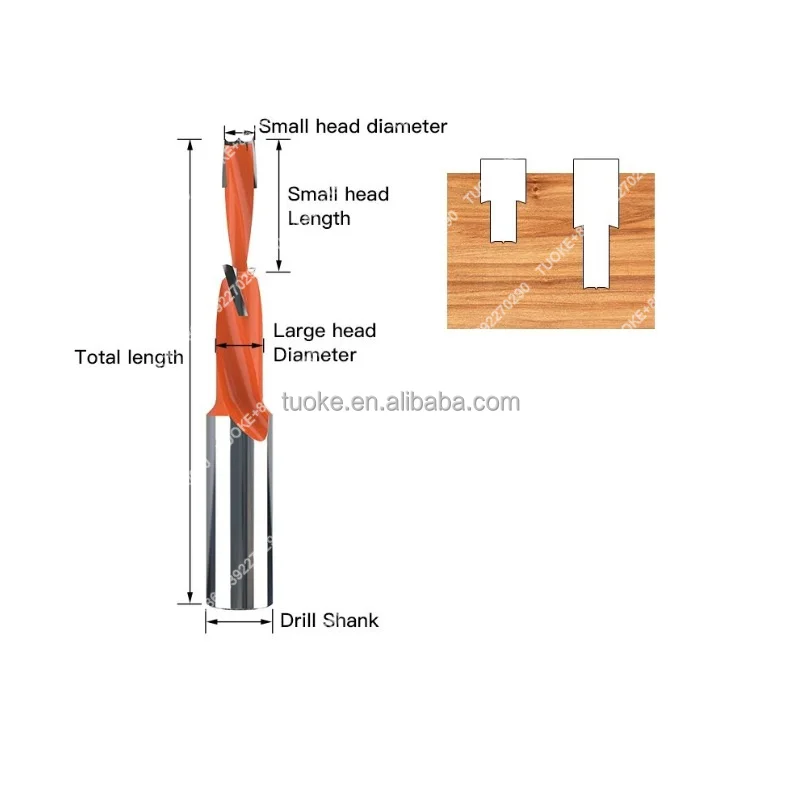TUOKE Woodworking Tools Two Stage Step Countersink Drill Bit