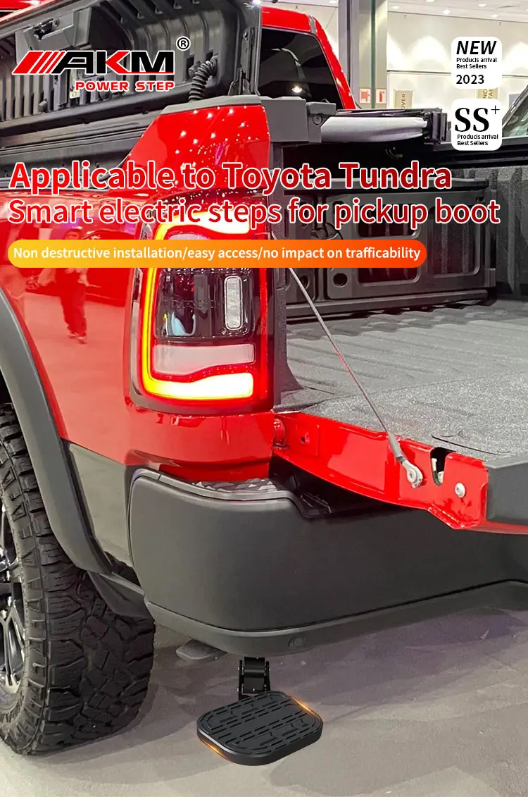 Custom Rear Bed Step Retractable Bumper Truck Tailgate Step for DODGE RAM 1500 Electric Behind Step details
