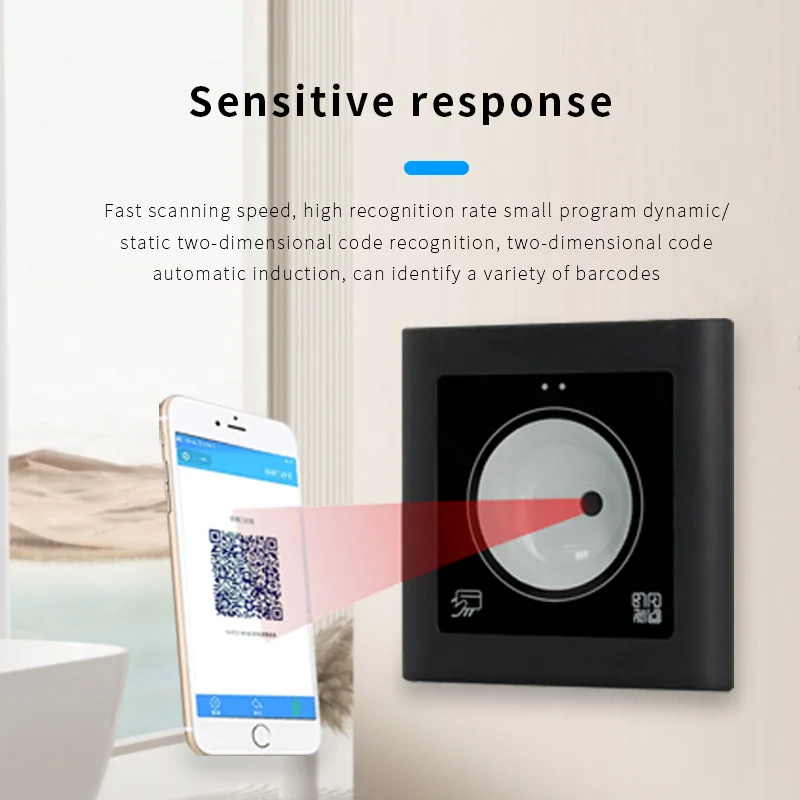 Zhongyan RFID 125kHz QR Code Card Reader With Hd Camera Wiegand26 34 Interface 2D QR Code Reader for Access Control System