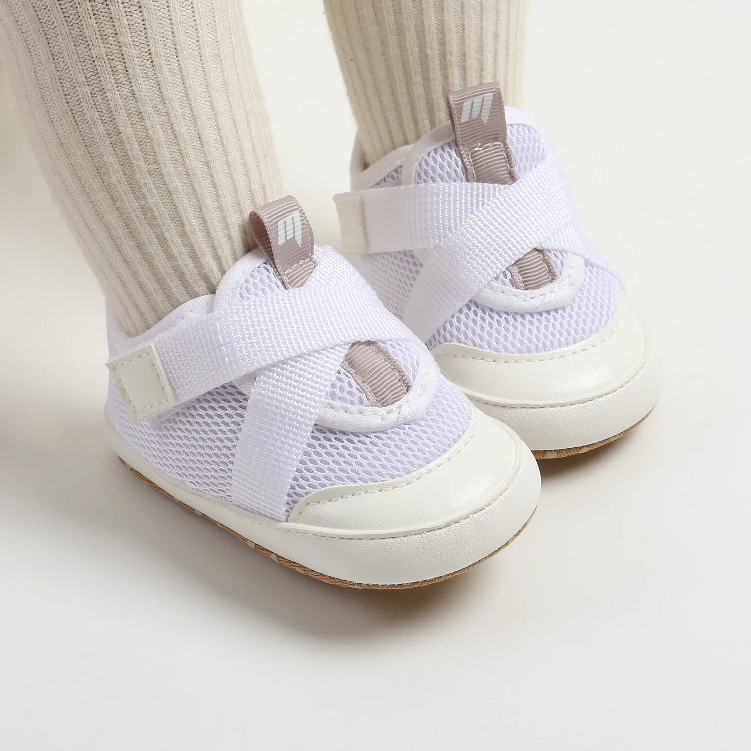 Hot Selling Summer Spring Autumn Mesh Breathable Baby Toddler Booties Flat Anti-Slip with Light Weight Solid Pattern Boys Girls details
