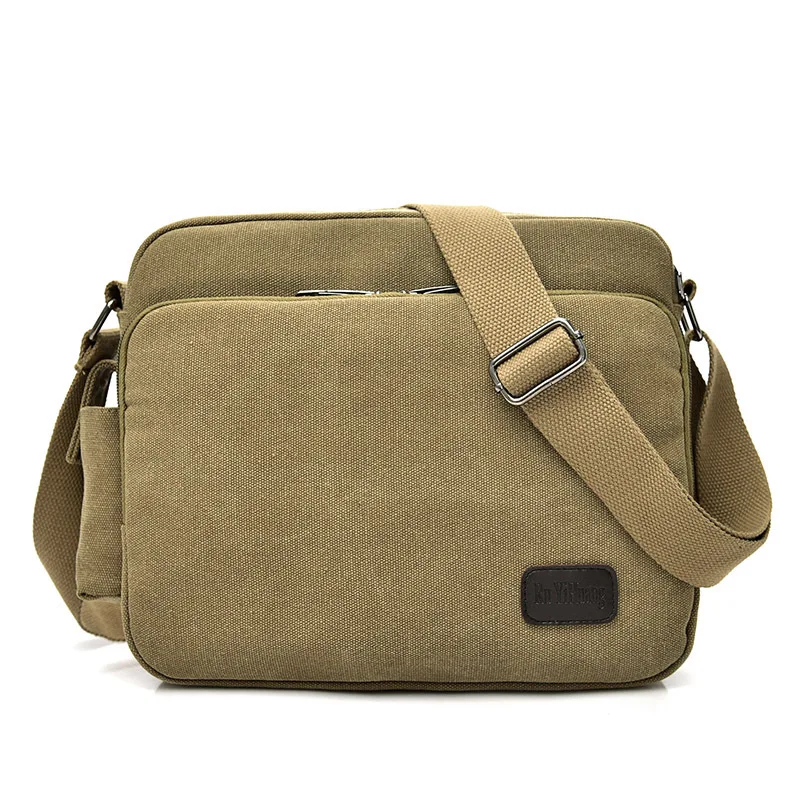 Vintage canvas shoulder bag men's leisure bag multi-functional messenger bag