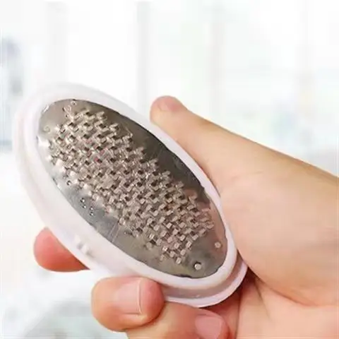 2 in 1 Professional Pedicure Egg Shape Foot File Reusable 304 Stainless Steel Cracked Skin Corns Callus Remover Feet Rasp