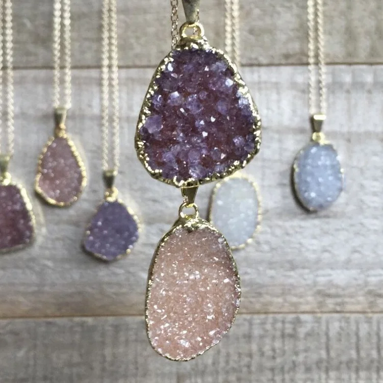 druzy stone pendant