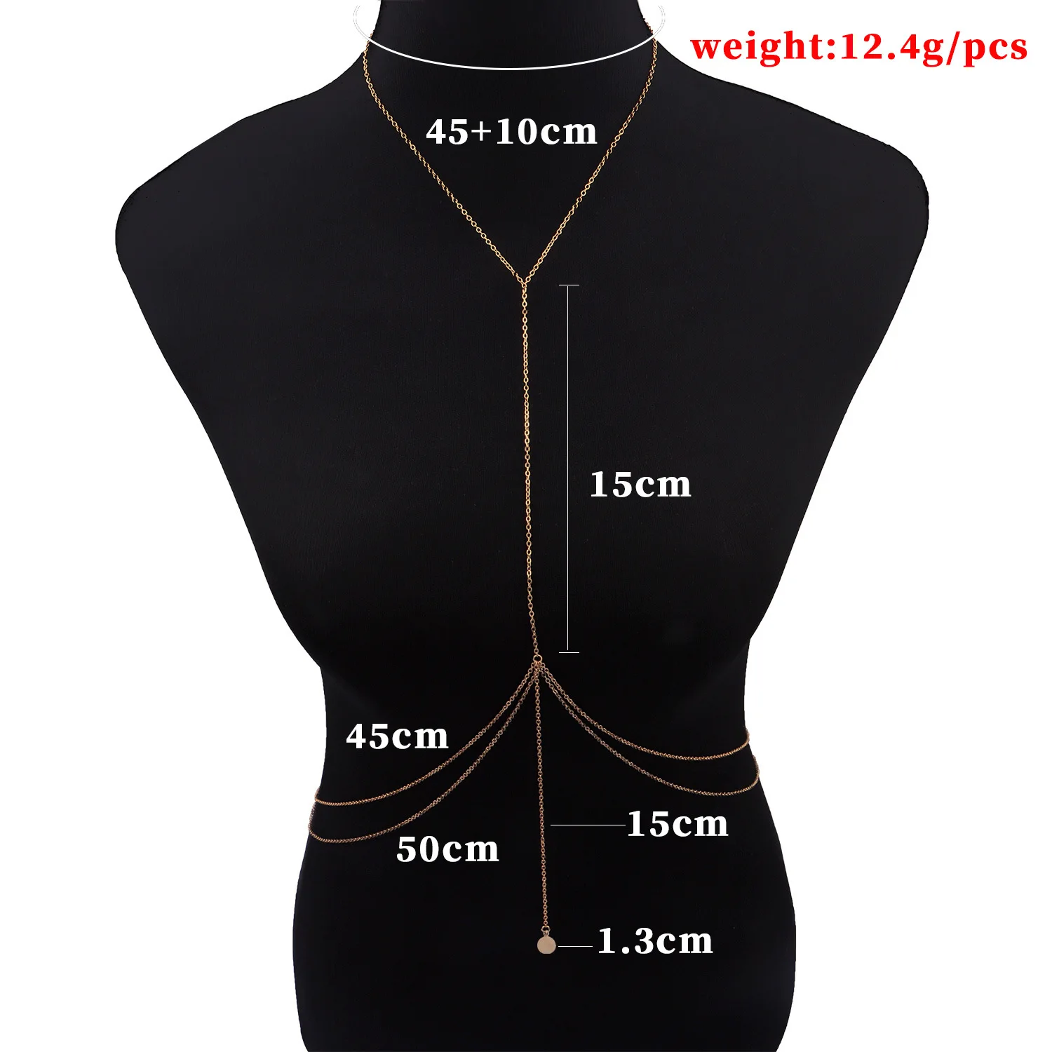 Body Chain Catena Per Addome Sexy - Cintura Bikini Donna In Metallo Dorato Con Pietre - Foto 8