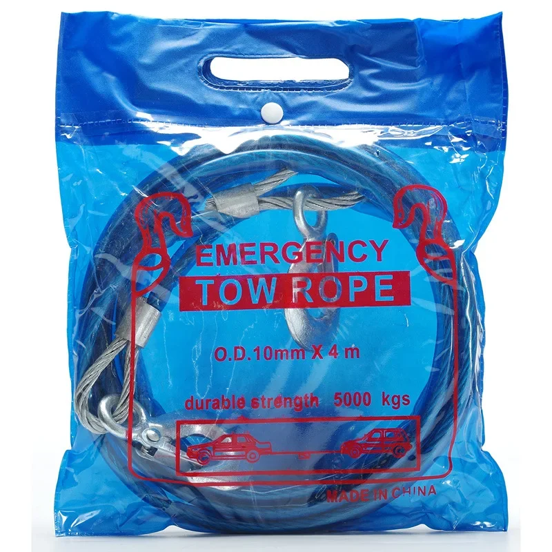 4m Heavy Duty 5 Tons Tow Cable Towing For Truck Snatch Strap Off-road ...