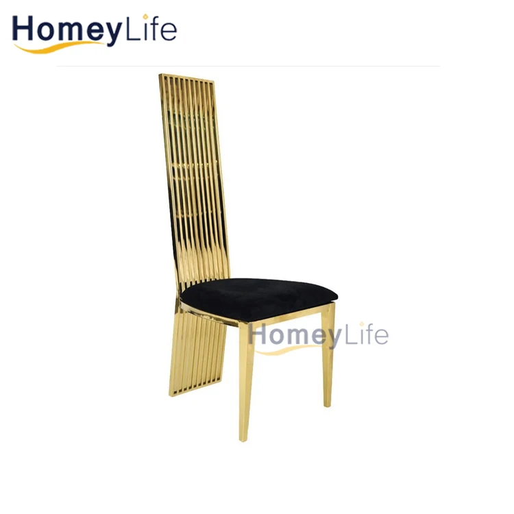 Luxury Gold Wedding Chair Furniture High Back Stainless Steel Throne
