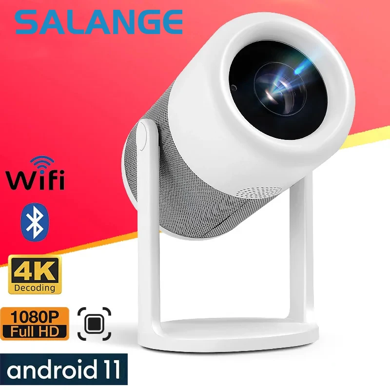 Salange P310 Android 11 Video Projector 720P 150 ANSI Lumens Electronic Focus 1GB 8GB 5G WiFi 1080P 4K 60HZ Home Theater Beamer