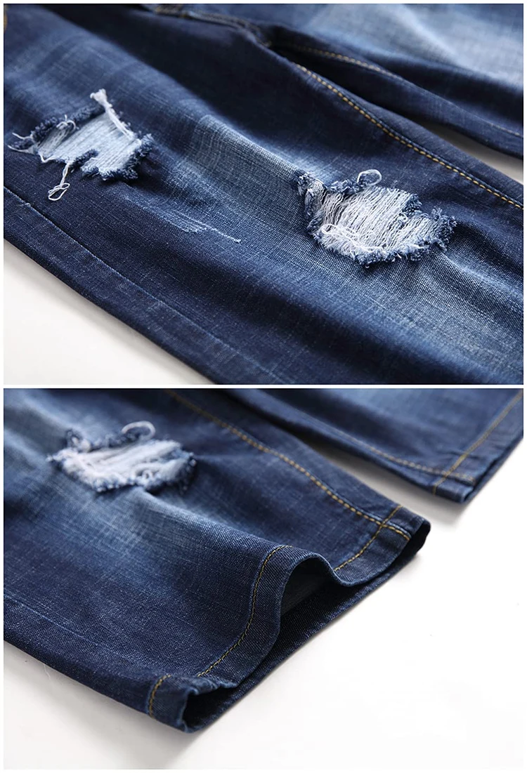 Factory Direct Sale Men's Classic Ripped Pants Jeans Custom Plus Size Comfortable High Quality Men's Denim Shorts gallery 6