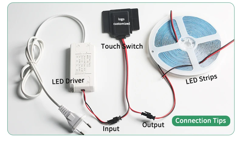 12V LED Strip Light Controller on OFF Dimmer Touch Button Wall Switches Smart Mirror Touch Sensor for Bathroom Vanities Mirror