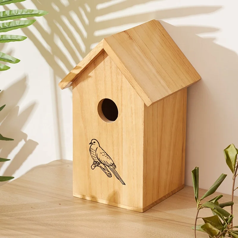 Wooden Birdhouse for Outdoor Bird Nests House for Parrots and Swallows Custom Wooden Bird House Bird Cage