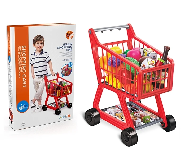 shopping cart and food play set