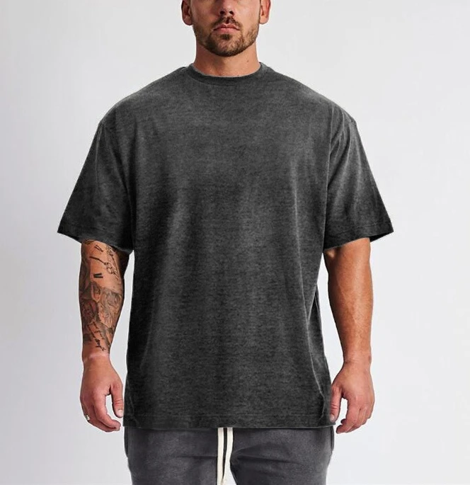 Luxury Drop Shoulder T-shirts Custom Brand Plain Oversized Blank Loose ...