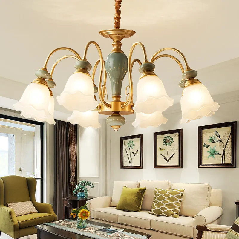 Amerikanischer Stil: Eisen-Glas-Leuchter, kreativ und individuell gestaltet, schlicht-modern, elegant, europäisch-rustikal, mit 8 LED-Leuchten, zweckmäßige Montage