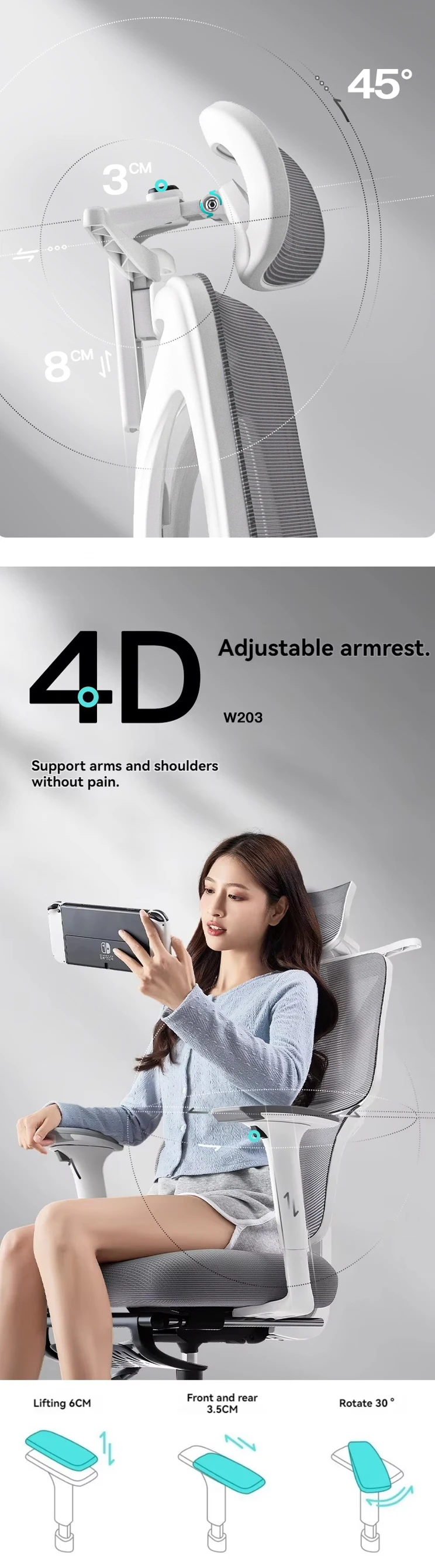 office chair with adjustable lumbar support and headrest ergonomic office chair