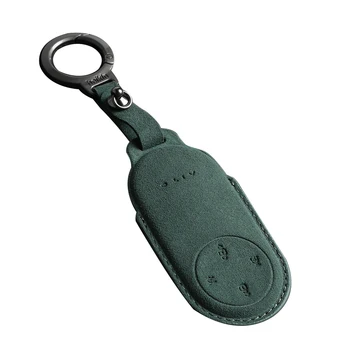 Soft Suede Car Key Cover Box with High-Temperature Hot Press Button Fashionable Accessory for World Cars