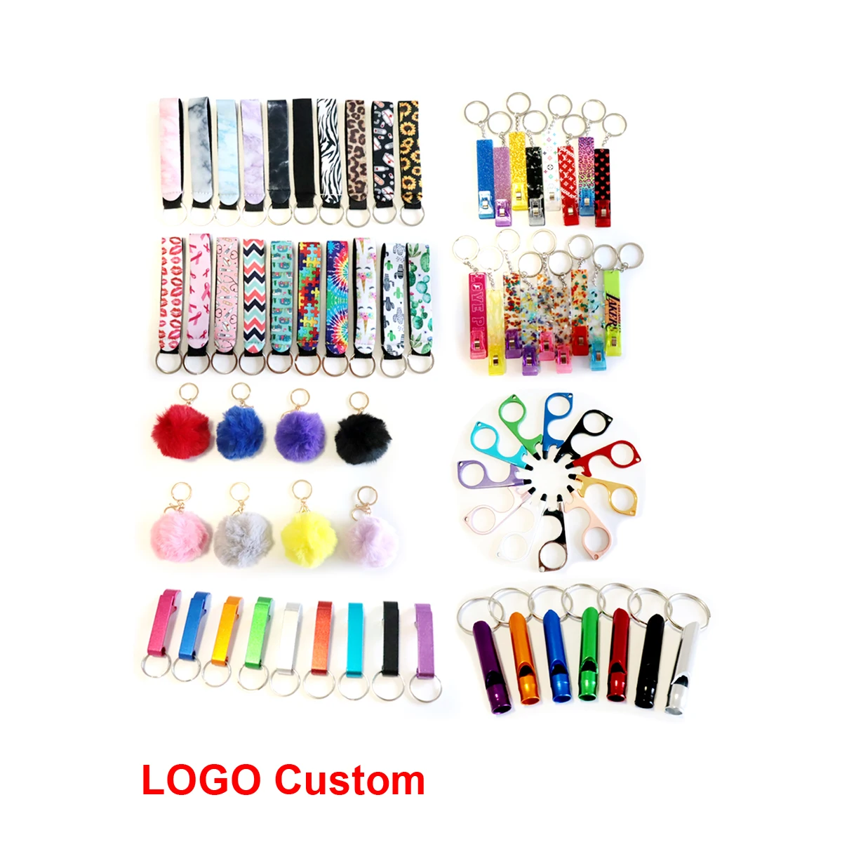 Safety Keychain Set Wholesale Self Defense Keychain Bulk Alarm Whistle