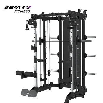 BM  Factory Commercial-Grade 80kg Multi-Functional Smith Machine: All-in-One Squat Rack for Gym Fitness Training.