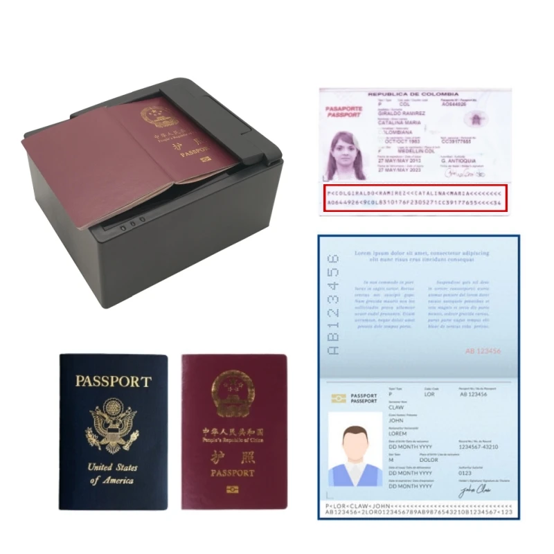 Automatic Hotel Passport Reader Ocr Mrz Hands Free Desktop Driver License Id Card Passport 1263