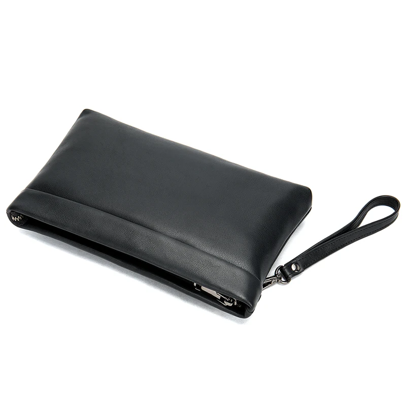 Accetta borsa da uomo in vera pelle personalizzata con pochette da