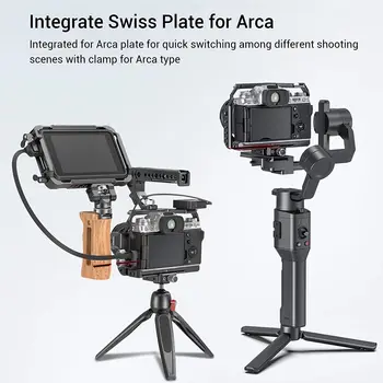 SmallRig X-T4 Camera Cage for FUJIFILM X-T4, Aluminum Alloy Cage with NATO Rail and Cold Shoe Mount for Microphone and Light detail image