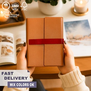 Notebook Essential Model A6 Vegan PU Leather Journal Low MOQ Customized Tri Fold Refillable Loose Leaf Planner Business Diary