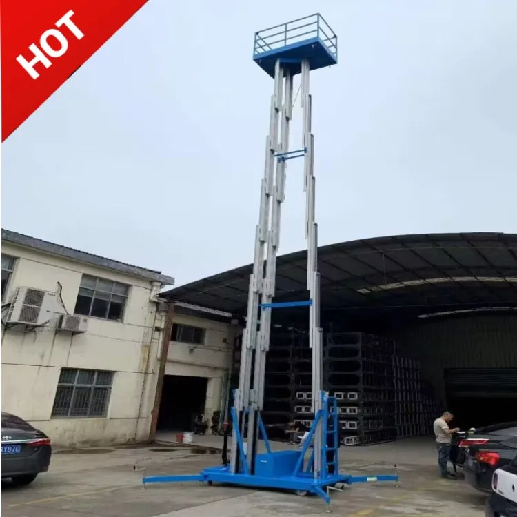 High Quality 6M Compact Vertical Manlift Small Electric Aluminum Ladder Single Mast Aluminium Alloy Lift