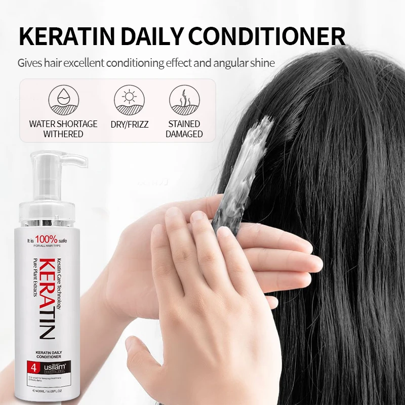 
Био кератин без сульфата крем шелк коллаген кератин кондиционер 400 мл 