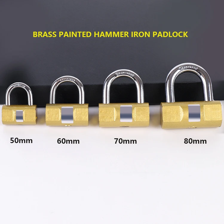 Free Samples From Factory OEM Candado Brass Painted Hammer Iron Padlock in Stock