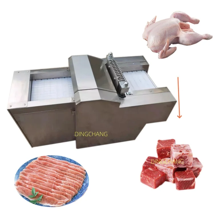 Commercial Automatic Meat Slicer and Cube Cutting Machine Stainless Steel Chicken Frozen Meat Cuber/Dicer Used for Food Shops