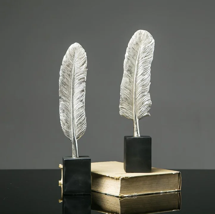 Retro Style Resin Feather Lattice Art Creative Handicrafts Furnishings Resin Craft