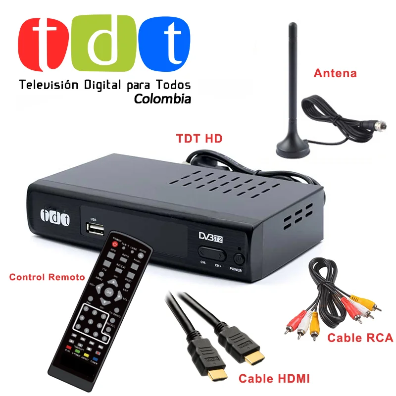 Antenna TDT Receiver Firmware Update Digital TV Tuner Decoder Full HD 1080P DVB T2 TDT for Colombia