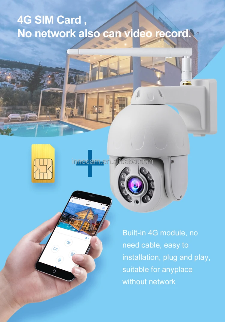 Innotronik 5mp Ip 4g Sim Card 5x Optical Zoom Hi3516e Sony335 Outdoor ...