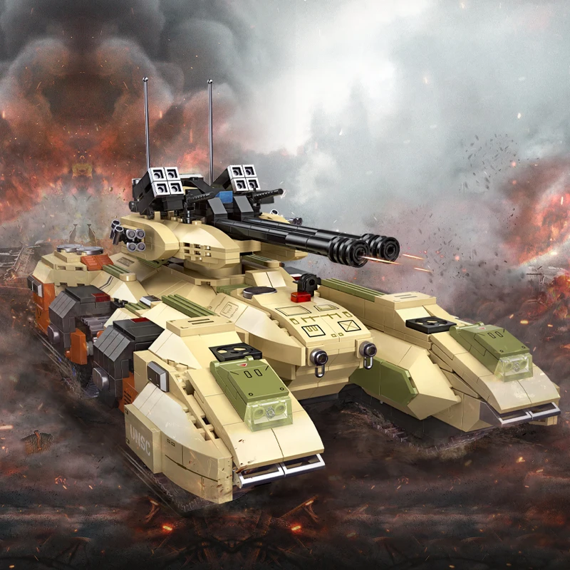 1270pcs Building Bricks Tank M850 Grizzly Armored Car Hell