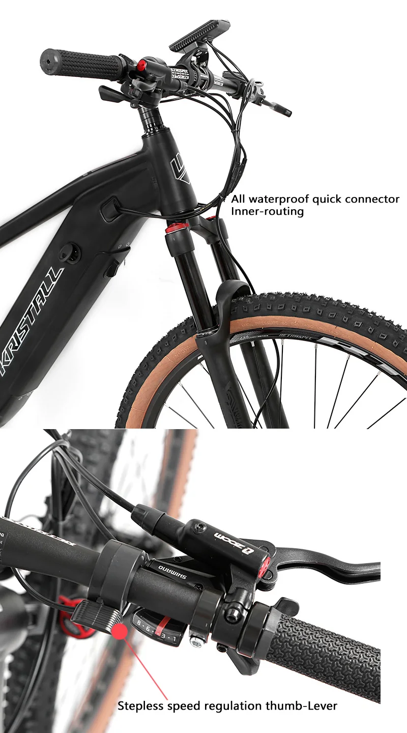 Cyctrac Aluminum Alloy Electric Mountain Bike Torque Hidden Battery 27.