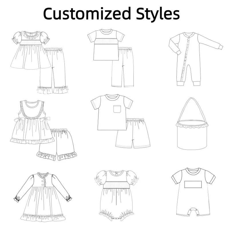 Puresun Customized Kids Clothes Back to School Print in Toile Baby Girls Outfits Toddler Sibling Set