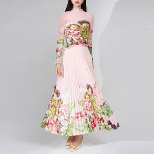 Miyake Fashion Pleated Set Elastic Stretch Top and Pleated Skirt 2025 New 2-Piece Set