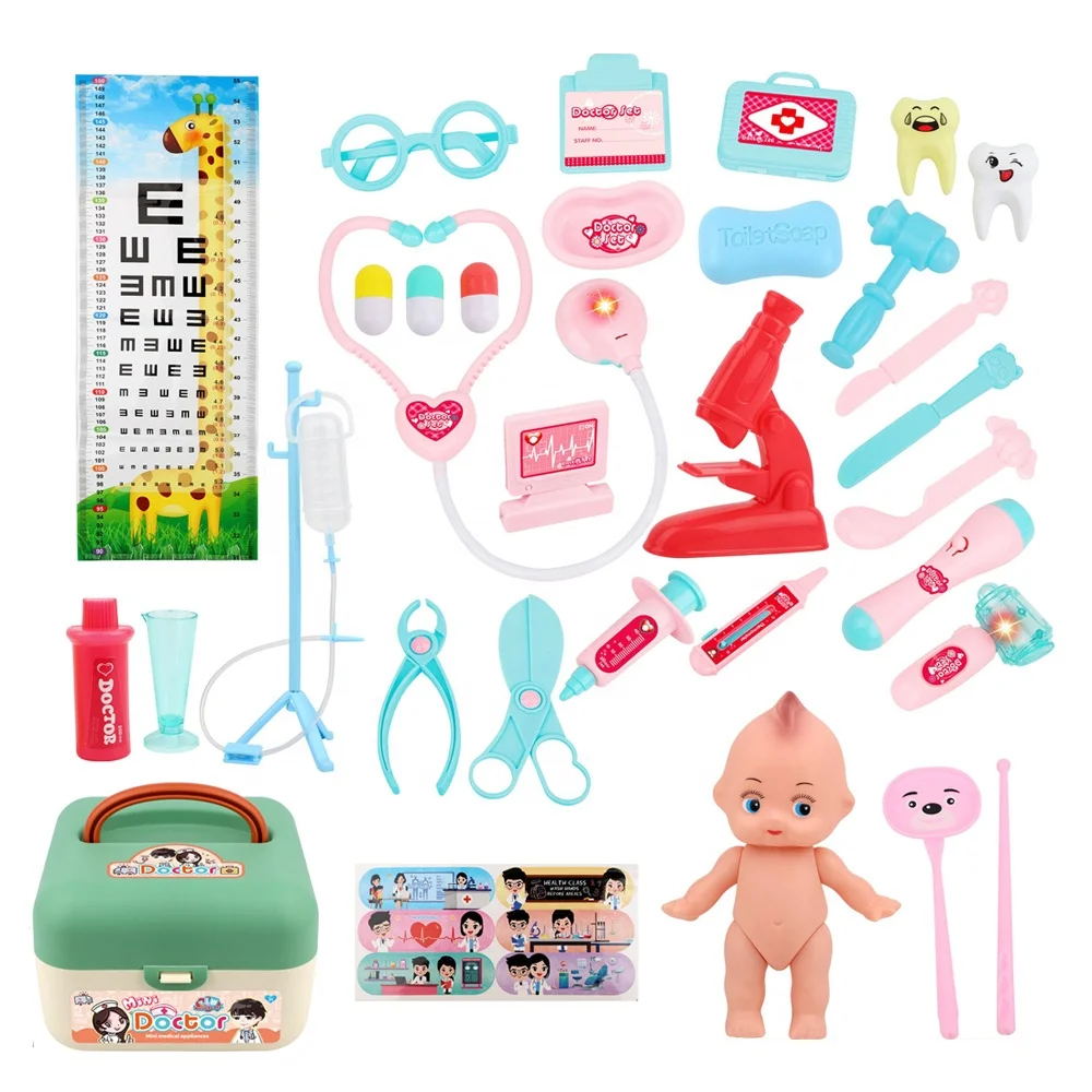 Детский Забавный Электрический докторский набор для ролевых игр контейнер лекарств с кроликом игрушка врачей медицинский инструмент упаковочной коробкой