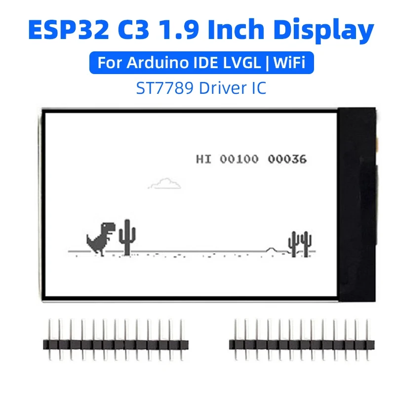 ESP32 C3 1.9 Inch LCD Display Board 170x320 MINI TV ST7789 Screen with WIFI  for Google Dinosaur Game ForArduino IED LVGL