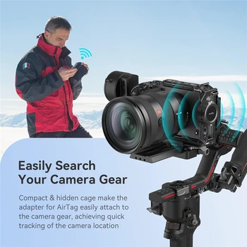 SMALLRIG Cage for AirTag, Camera Adapter Mount with Dual 1/4"-20 Screw Mount Compatible with Camera Cage Camera Plate - MD4149 product image