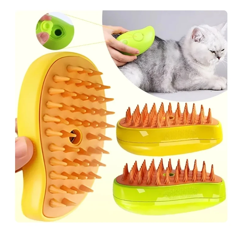 Free Sample Hot Product Cat Steam Brush Steamy Dog Brush 3 In 1 ...