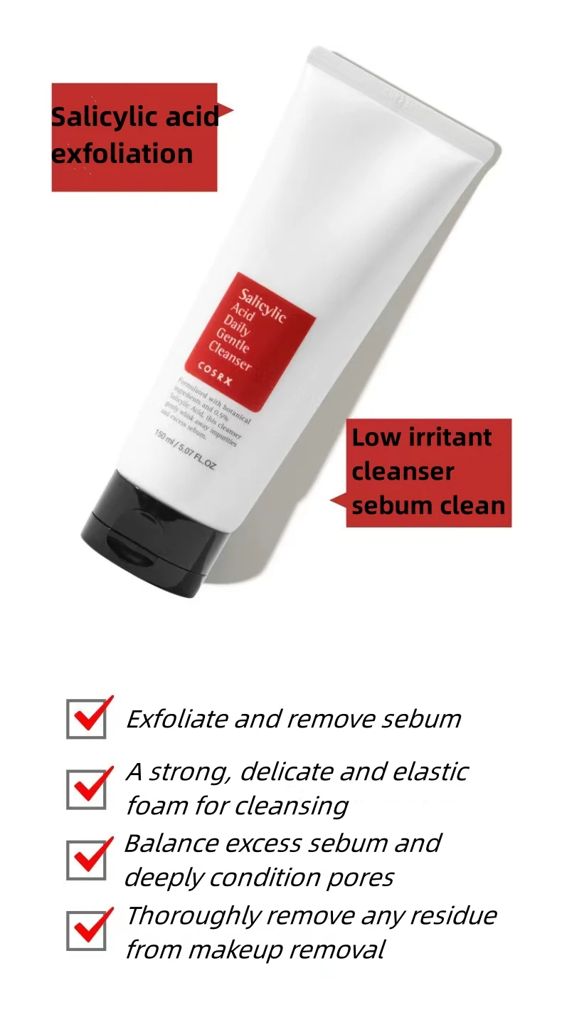 Cosrxsalicylic Acid Facial Cleanser Oil Control Light Acne Print Deep