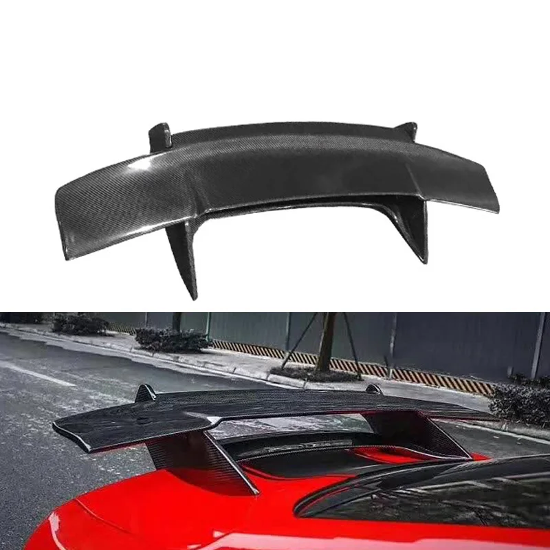 Real Carbon Fiber Fibre Rear Trunk Double Spoiler Big Wing For Ford Mustang Convertible 2015-2022