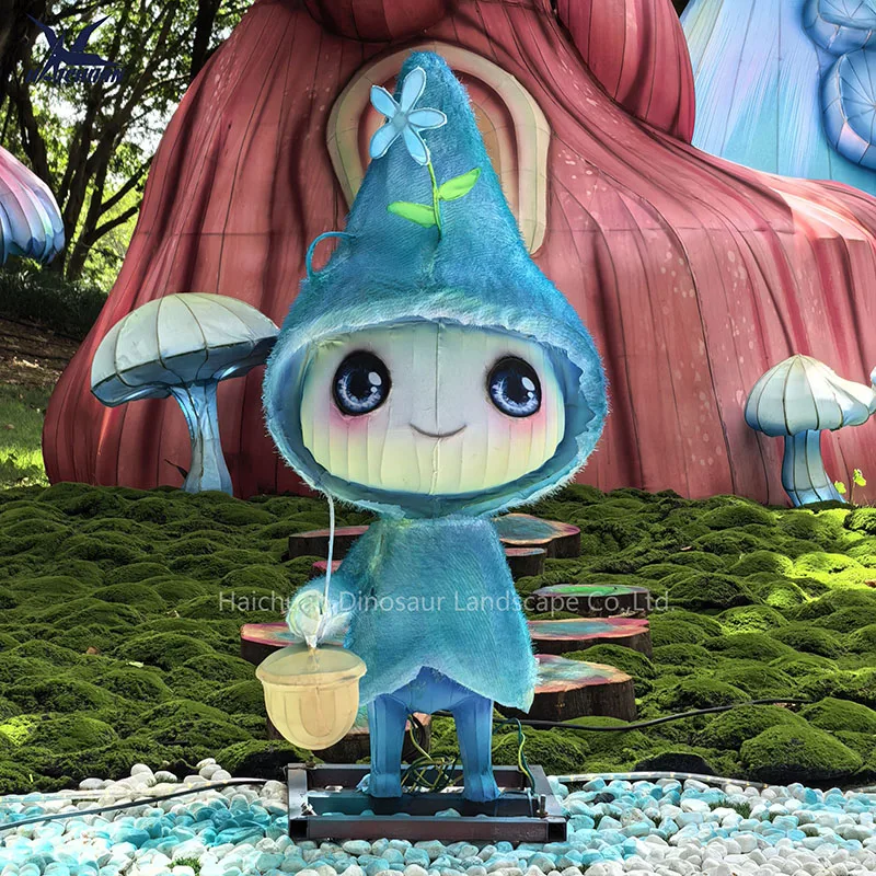 Haichuan High Quality Waterproof Cartoon Decoration Chinese Silk Lantern Elf Character for Forest Fairytale Theme Park
