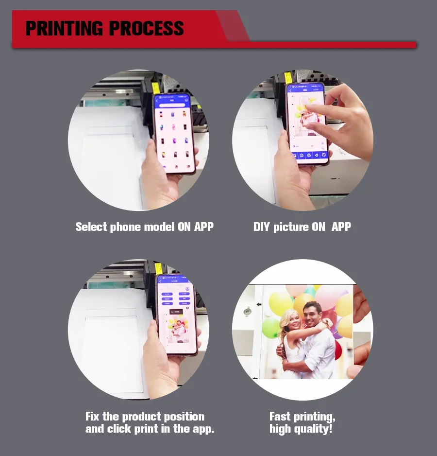 2022 new smart APP Blueth inkjet UV printer A4 phone case uv printers