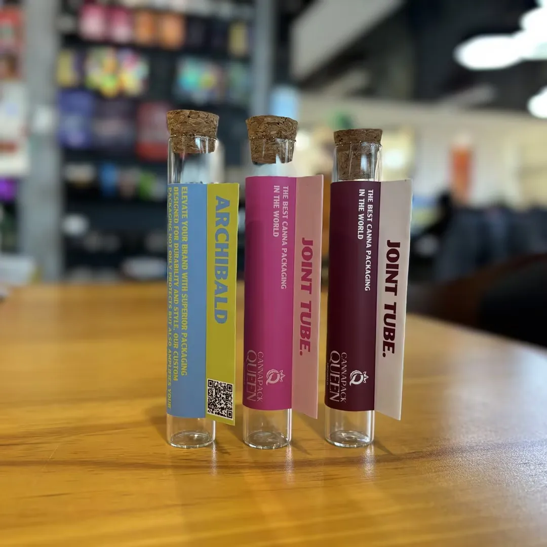 Personalized Clear Test Tube Packaging Flat Bottom Glass Tubes Glass Pre Roll Packaging 116mm Cylinder Cigar Tube With Wood Cork