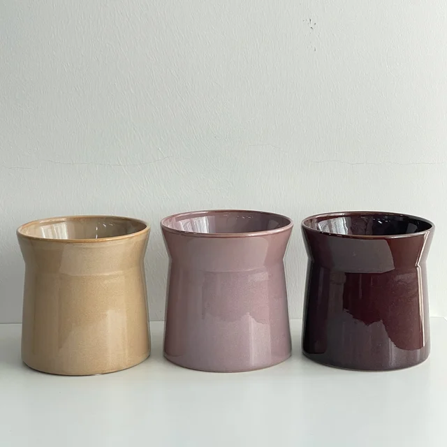 Reactive Glazed Multicolor Ceramic Flower Pot Jar Home Garden Planters Indoor Plants