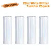 Bicchiere glitterato da 20oz - colore bianco