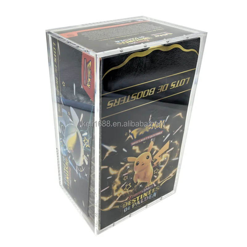paldean fates booster box case Pokemon Scarlet & Violet Pack Acrylic Display Case for Pokemon Paldean Fates Large Booster Bundle Made in the USA Inside dimensions are 6.25 x 6.25 x 2.1875 CNC Laser cut on 3/16 inch Cast Acrylic Acid free sheets and will filter out 100% of UVB and 35% of UVA Light Protective film for protection while How to preorder the Pokmon