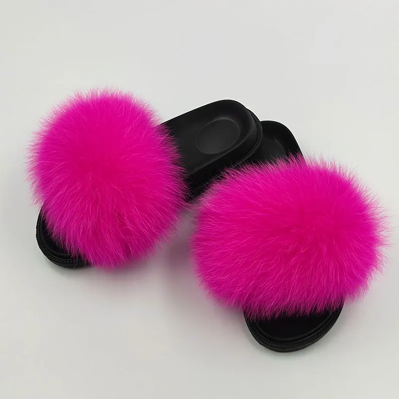 Wholesale Colorful Real Fox Fur Slide Women's Fur Slippers Eva Beach  Sandals Real Fur Flat Casual Shoes - Buy Real Fox Fur Slide,Fur Slippers  For Women,Women Flat Flat Shoes Product on 