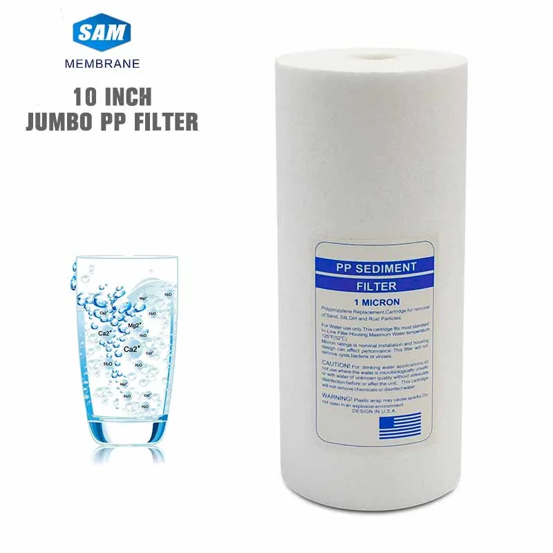 Filtro Polipropilene Spun Per Osmosi Inversa Filtro Acqua Sedimenti Jumbo 10 Micron Per Case Grandi - Bianco, Compatibile Pentek, RO Filtro Casa Grande